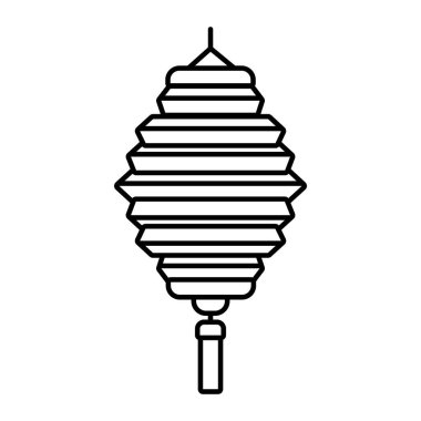 Sonbahar ortası mavi lamba süsleme çizgisi simgesi