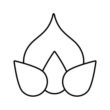 diwali lotus çiçeği taç yaprakları dekorasyon çizgisi simgesi