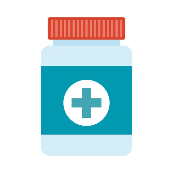 Frasco de medicamentos icono de estilo plano — Vector de stock