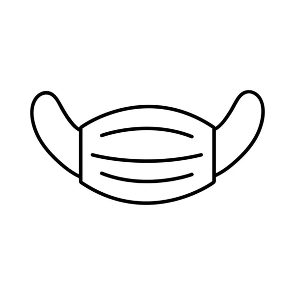 Máscara médica ícone de estilo linha acessório — Vetor de Stock