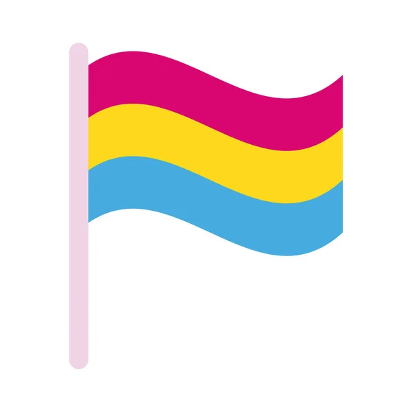 Pansexual pride flag of sexual orientation multy style icon — Stock Vector