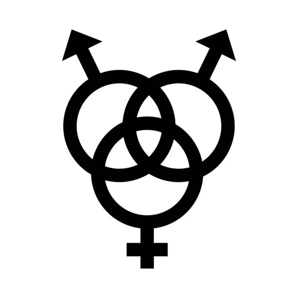 Bisexual hombre género símbolo de orientación sexual línea estilo icono — Vector de stock