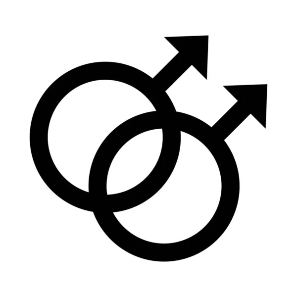 Gay genre symbole de orientation sexuelle ligne style icône — Image vectorielle