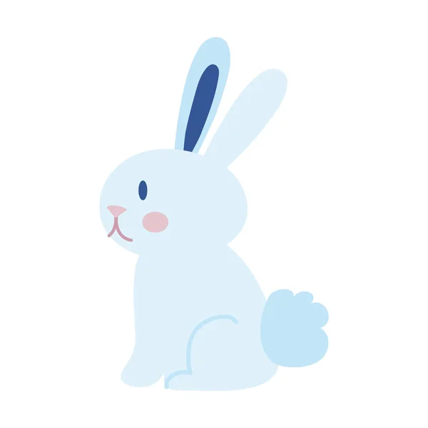 Mediados de otoño lindo conejo sentado icono de estilo plano — Vector de stock