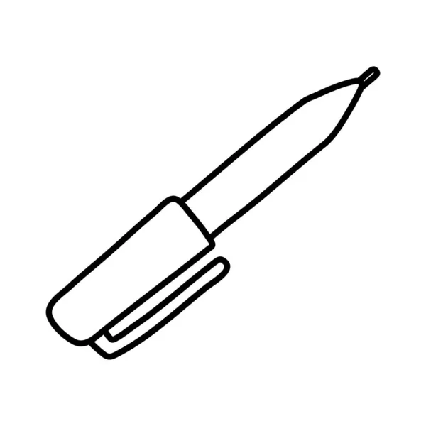 Línea de escritura pluma icono de estilo — Vector de stock