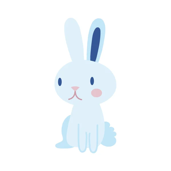Середина осени милый кролик сидит плоский стиль икона — стоковый вектор