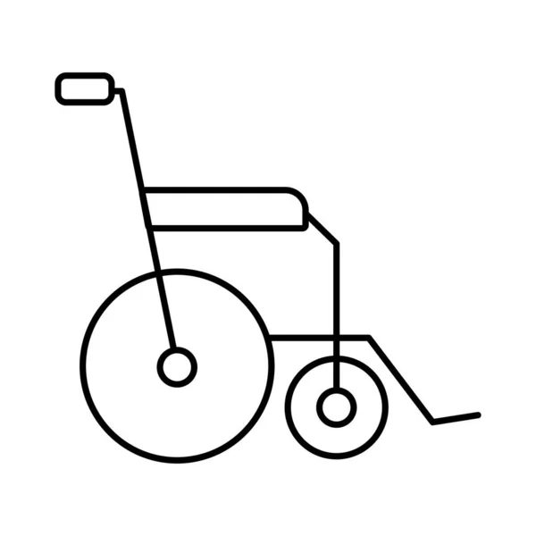Αναπηρική καρέκλα ιατρική γραμμή στυλ εικονίδιο — Διανυσματικό Αρχείο