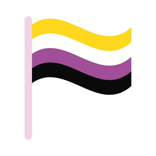 Icke binär stolthet flagga sexuell läggning multy stil ikon — Stock vektor