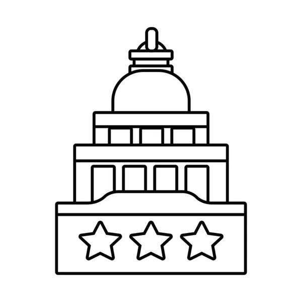 Capitolio edificio EE.UU. línea electoral icono de estilo — Vector de stock