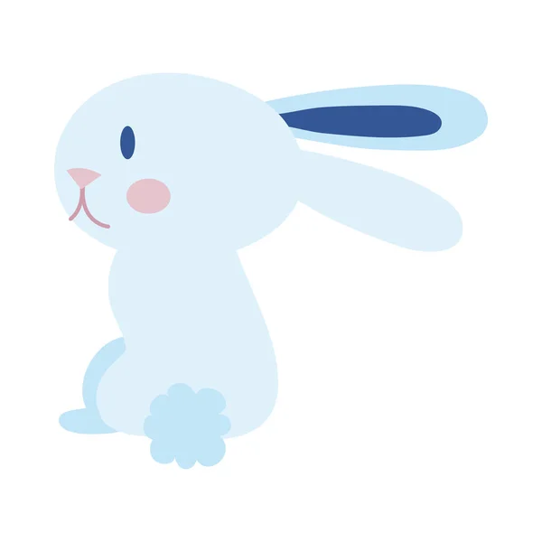Mid autumn cute rabbit flat style icon — Stock Vector