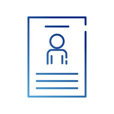 CV belge gradyan biçim simgesinde insan figürü avatarı