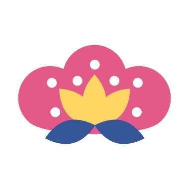 Sonbahar ortası pembe çiçek düz stili