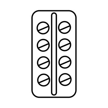 ilaç hapları mühür çizgisi biçimi simgesi