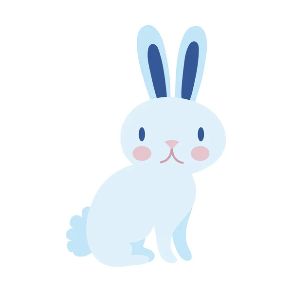 Sonbahar ortası şirin tavşan düz stil ikonu — Stok Vektör
