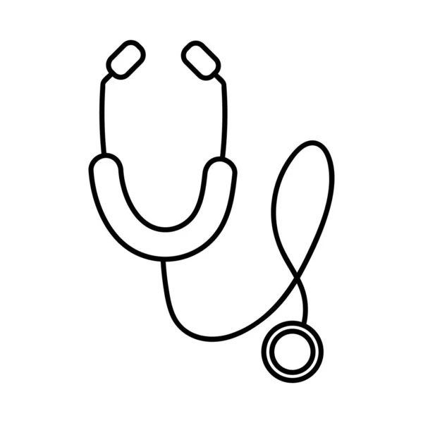 Medicinsk stetoskop verktyg linje stil — Stock vektor