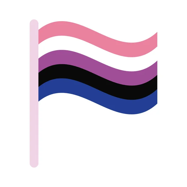 Genderfluid stolthet flagga sexuell läggning multy stil ikon — Stock vektor