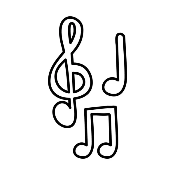 Muziek notities lijn stijl pictogram — Stockvector