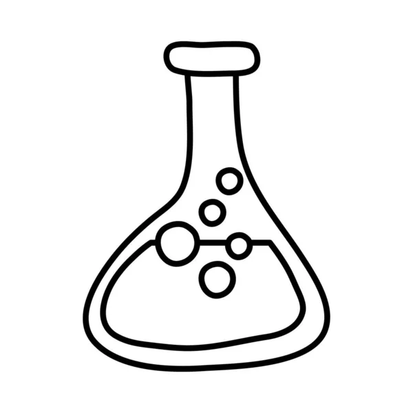 Tubo frasco prueba laboratorio línea estilo icono — Vector de stock