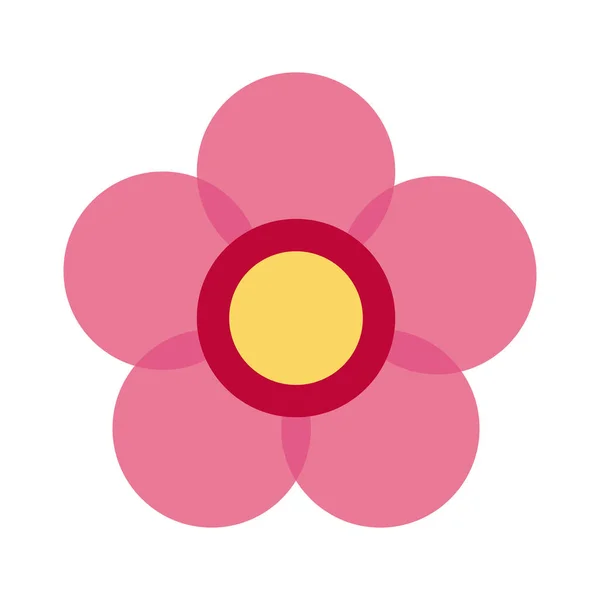 Mediados de otoño flor decorativa rosa icono de estilo plano — Archivo Imágenes Vectoriales