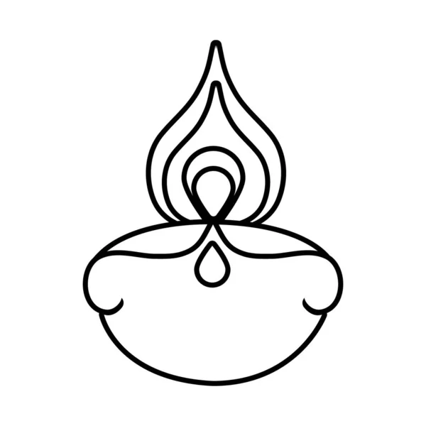 Diwali candle line style icon — Stock Vector