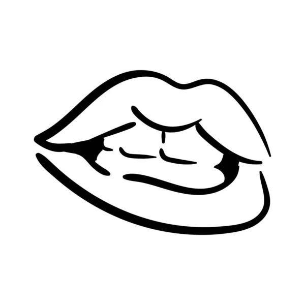 Sexi рот и зубы с языком поп-арт стиль икона — стоковый вектор