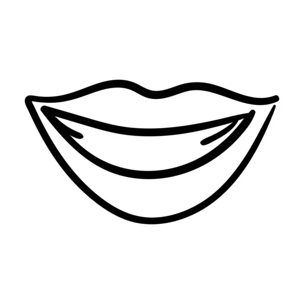 Sexi ústa a zuby pop art line styl ikony — Stockový vektor