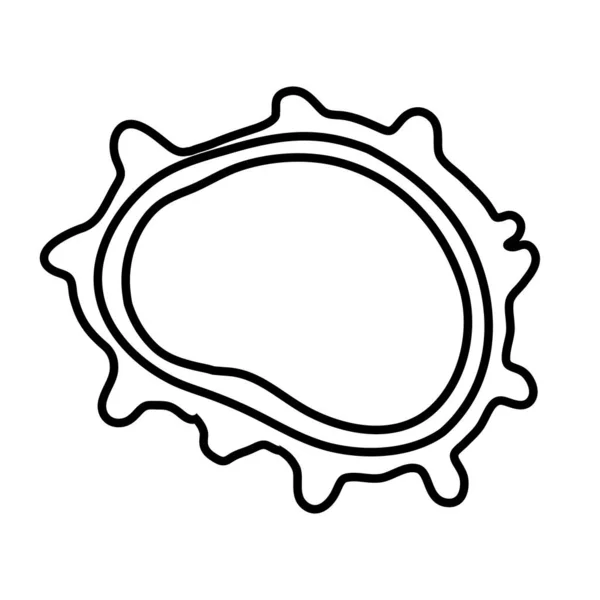 Partícula covid19 con icono de estilo de línea de núcleo — Vector de stock