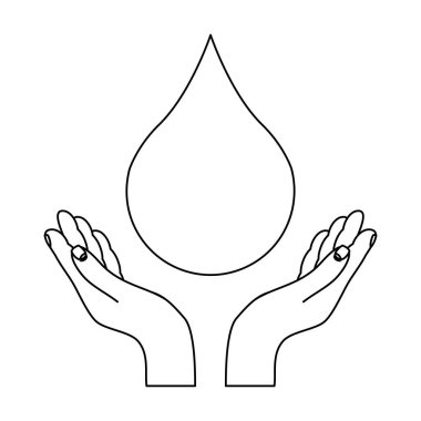 Su damlası simgesi olan eller
