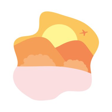 Uçan günbatımı sahnesiyle güzel manzara