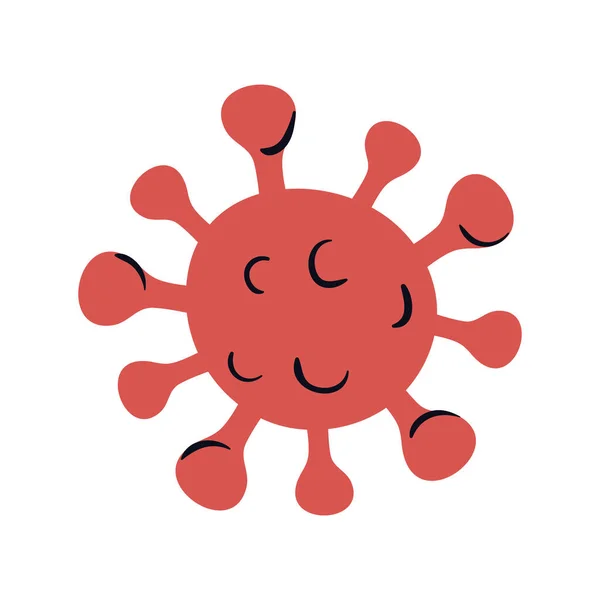 Corona virus partícula roja aislado icono — Vector de stock