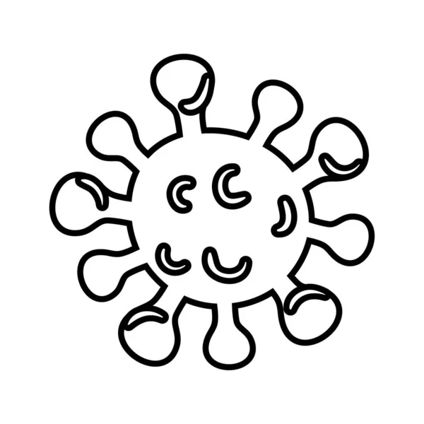 Corona virus deeltjeslijn stijl pictogram — Stockvector