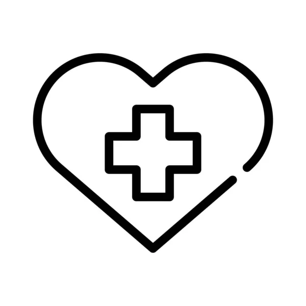 Corazón símbolo de amor con icono de estilo de línea cruzada — Archivo Imágenes Vectoriales