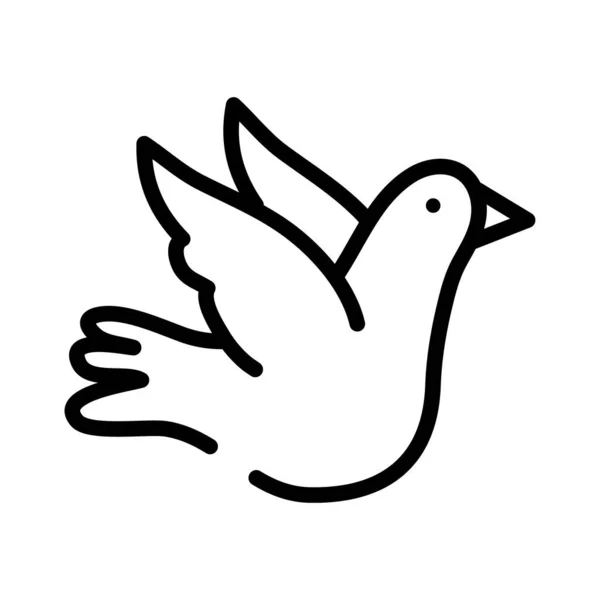 Paz paloma vuelo línea estilo icono — Vector de stock