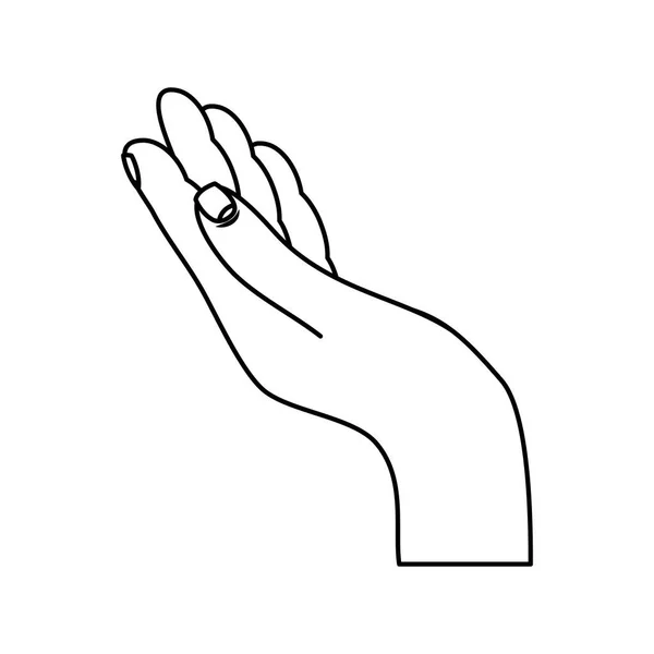 Hand människa som får isolerad ikon — Stock vektor