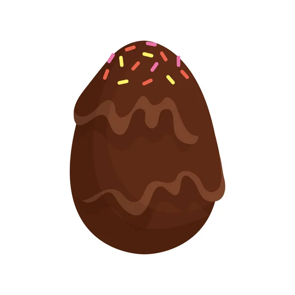 Heureux Pâques oeuf peinture avec crème au chocolat — Image vectorielle