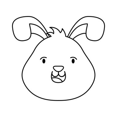 Küçük şirin paskalya tavşanı karakter çizgisi simgesi