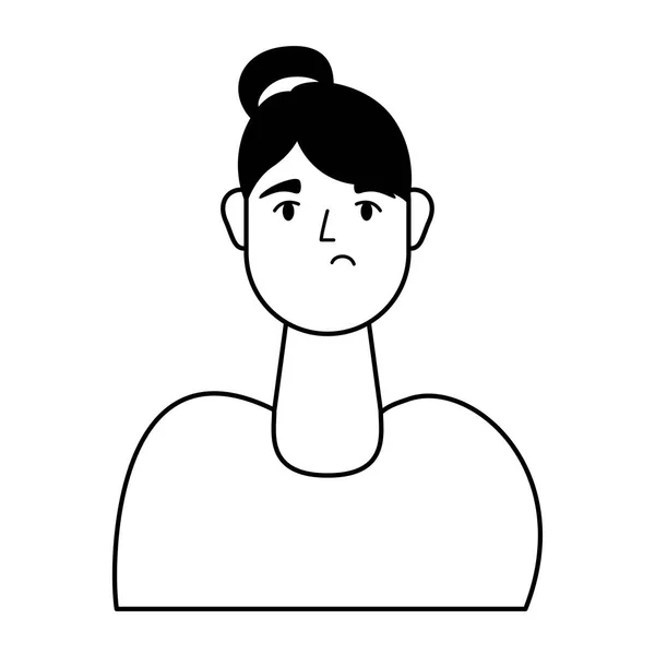 Karakter avatar wanita muda sakit - Stok Vektor