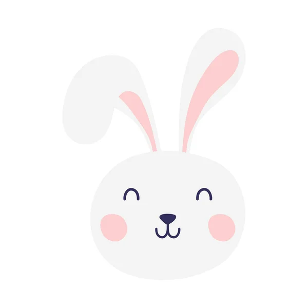 Cute easter little rabbit head character — Stock Vector