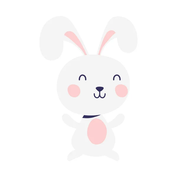 Cute easter little rabbit character — Stock Vector