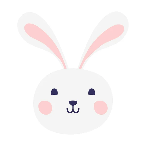 Cute easter little rabbit head character — Stock Vector