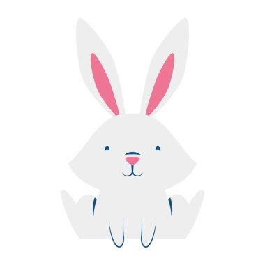 Sevimli küçük paskalya tavşanı oturmuş karakter