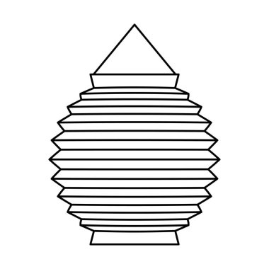 Çin lambası dekoratif asılı çizgi simgesi