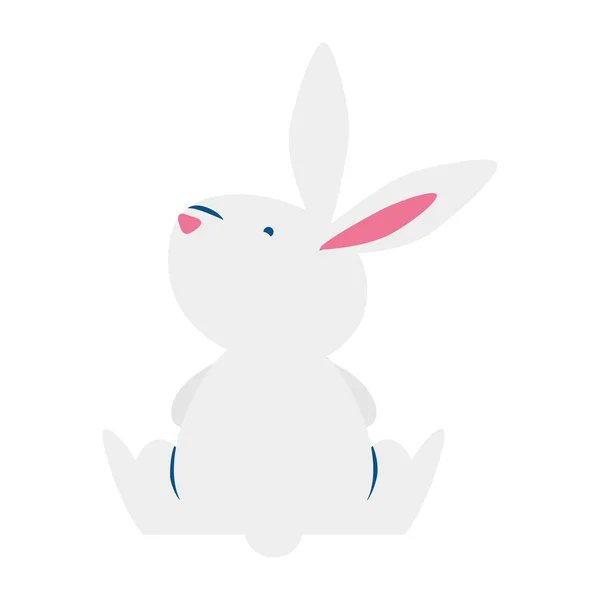 Söt påsk liten kanin sittande rygg karaktär — Stock vektor