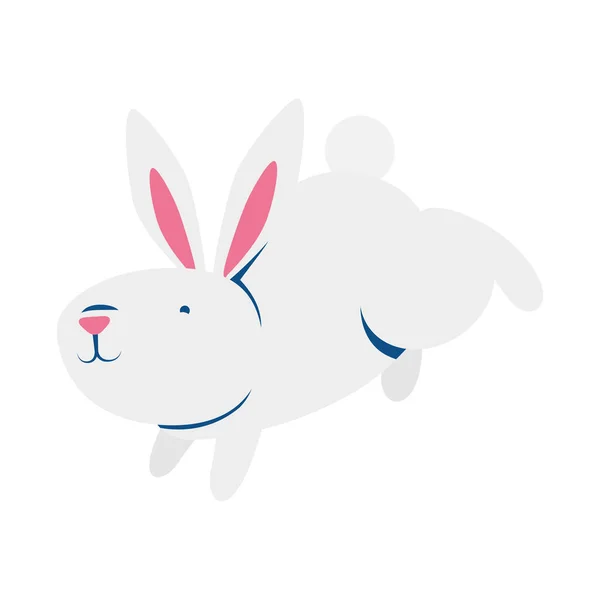 Sevimli küçük paskalya tavşanı zıplayan karakter — Stok Vektör