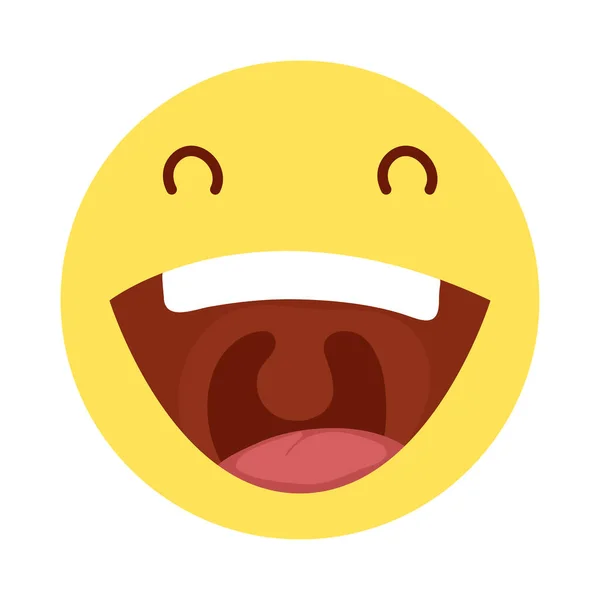 Őrült emoji arc bolondok nap ikon — Stock Vector
