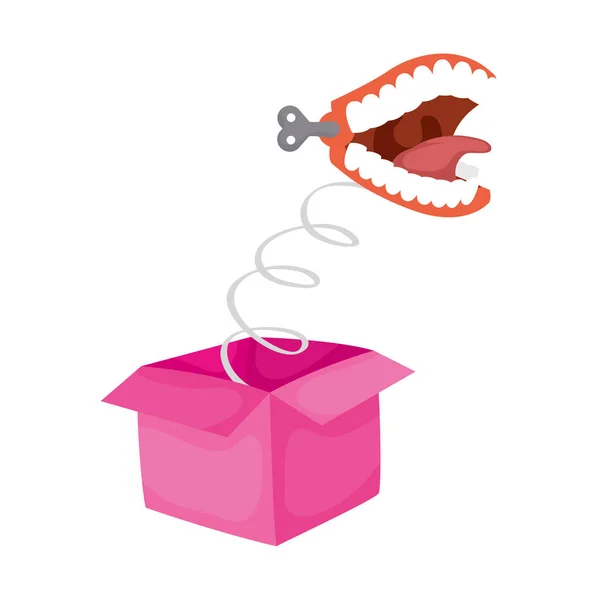 Překvapení box s ústy blázni den příslušenství — Stockový vektor