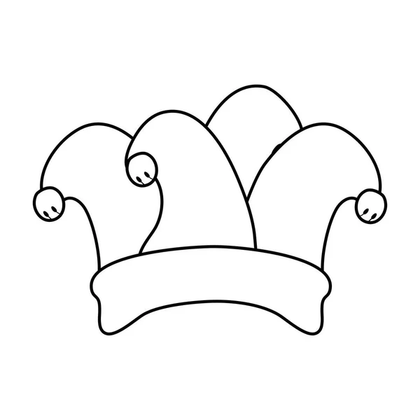 Шляпа шута день икона стиля аксессуары линии — стоковый вектор