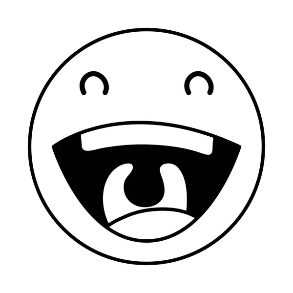 Çılgın emoji yüzü aptallar gündüz çizgisi tarzı simge — Stok Vektör