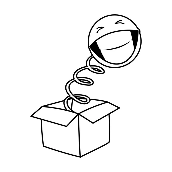 Сумасшедший смайлик в коробке-сюрпризе — стоковый вектор