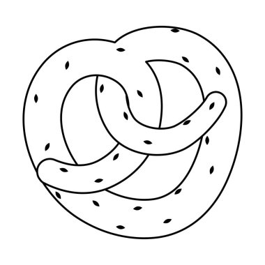 Kraker pastanesi yemek çizgisi tarzı simge